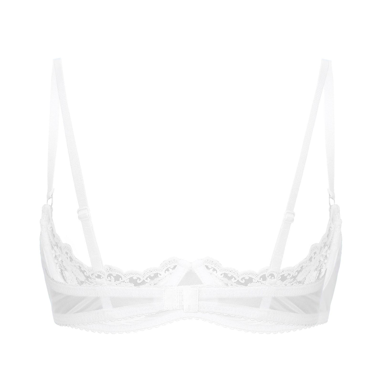 Sexy Womens Sheer Floral Lace Underwired Bra Underwear Unlined Brassiere Lingerie Bare Breast Exposed Open Nipples Bra Tops