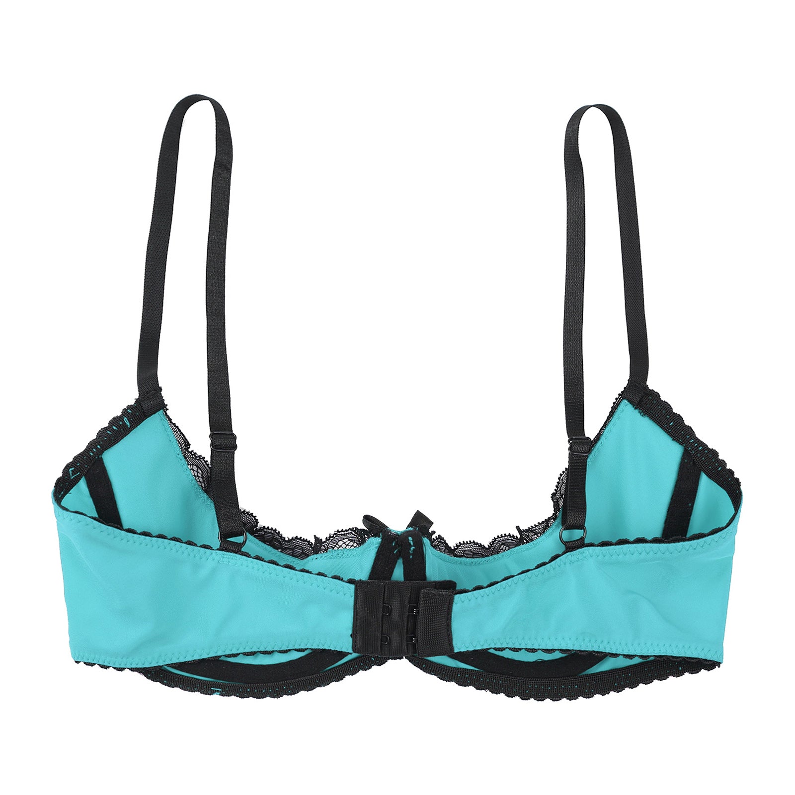Womens Bra Tops See Through Lace 1/4 Cups Balconette Bralette Padded Underwire Shelf Bra Tops Lingerie Bralette Sexy Underwear