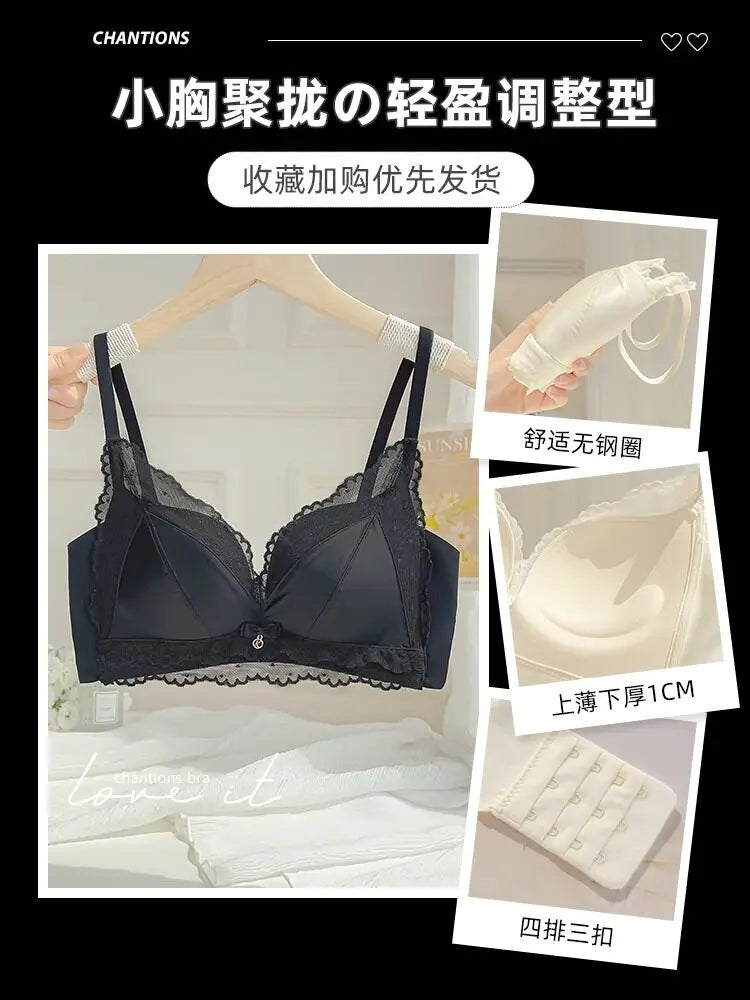 Push Up Bras for Women Small Bust Padded Wireless Anti Sagging Full Coverage Shaper Bralette Plus Size