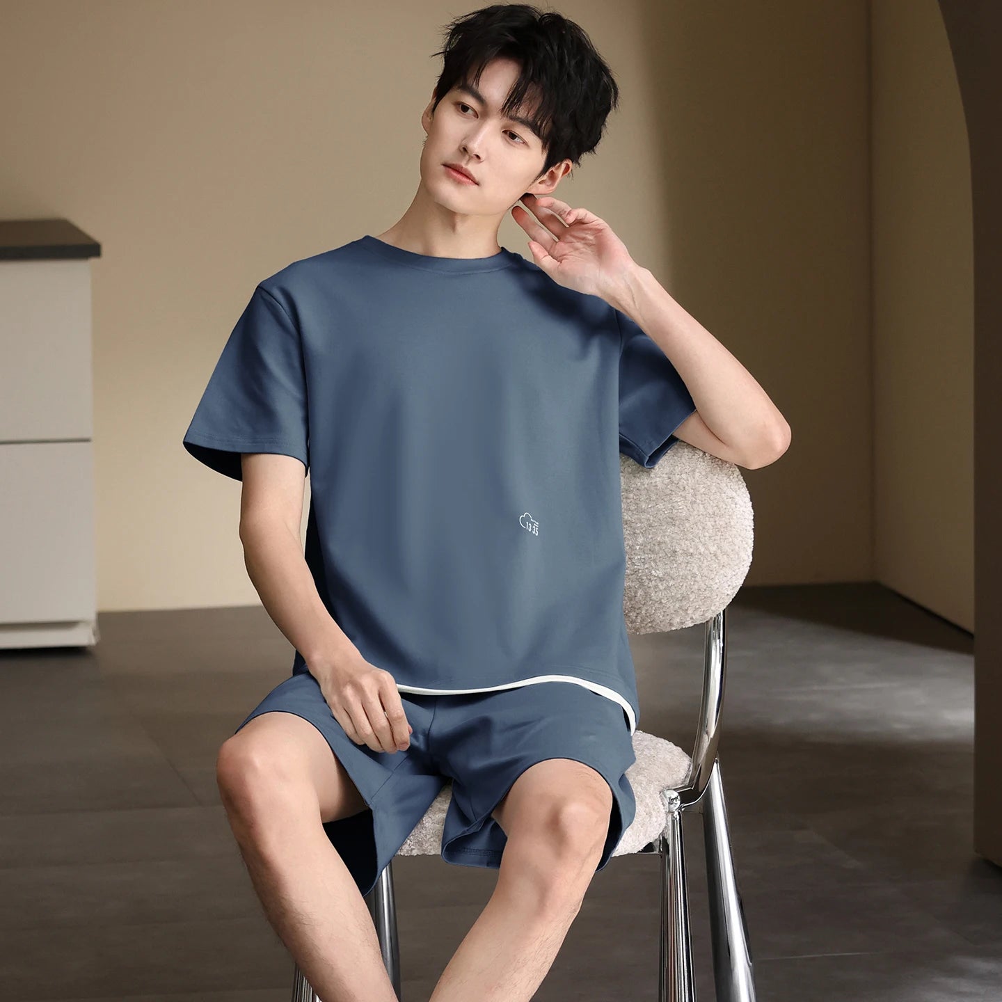 Pyjamas Male Full Pure Cotton Fashion Men Short Sleeve Short Pants Pajamas Set 2 Piece/set Summer Pijama Hombre Home Lounge Gift