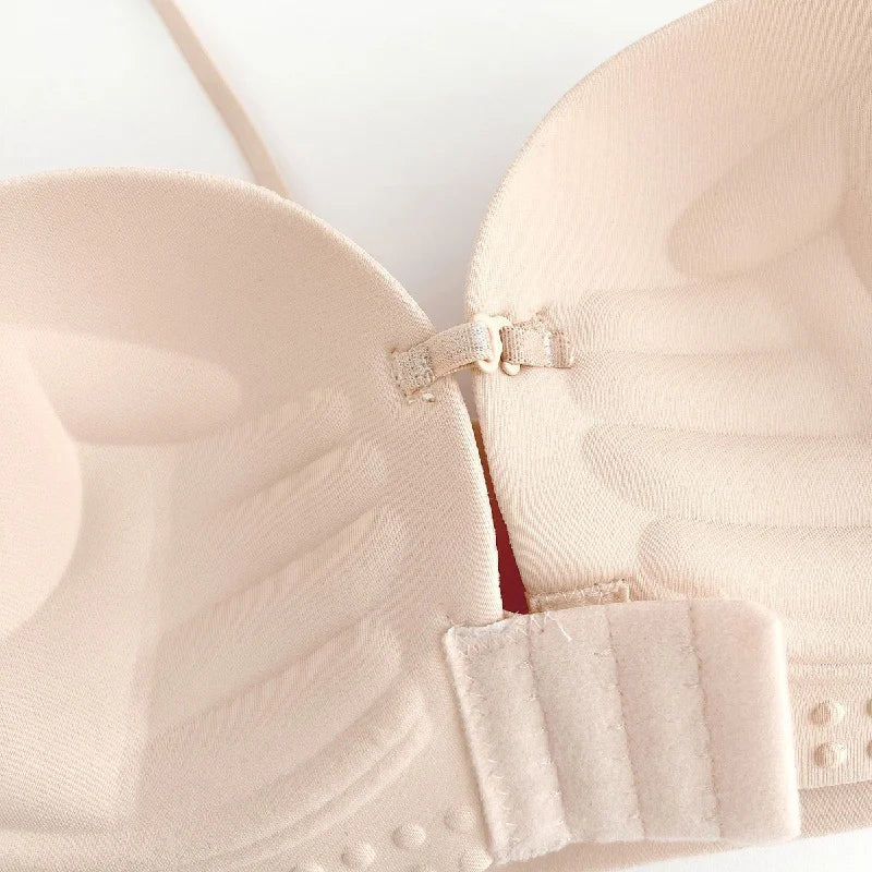 Strapless Bras Women Front Closure Seamless Brassiere Push Up Thick Underwear Adjustable Female Soft Solid Invisible Lingerie