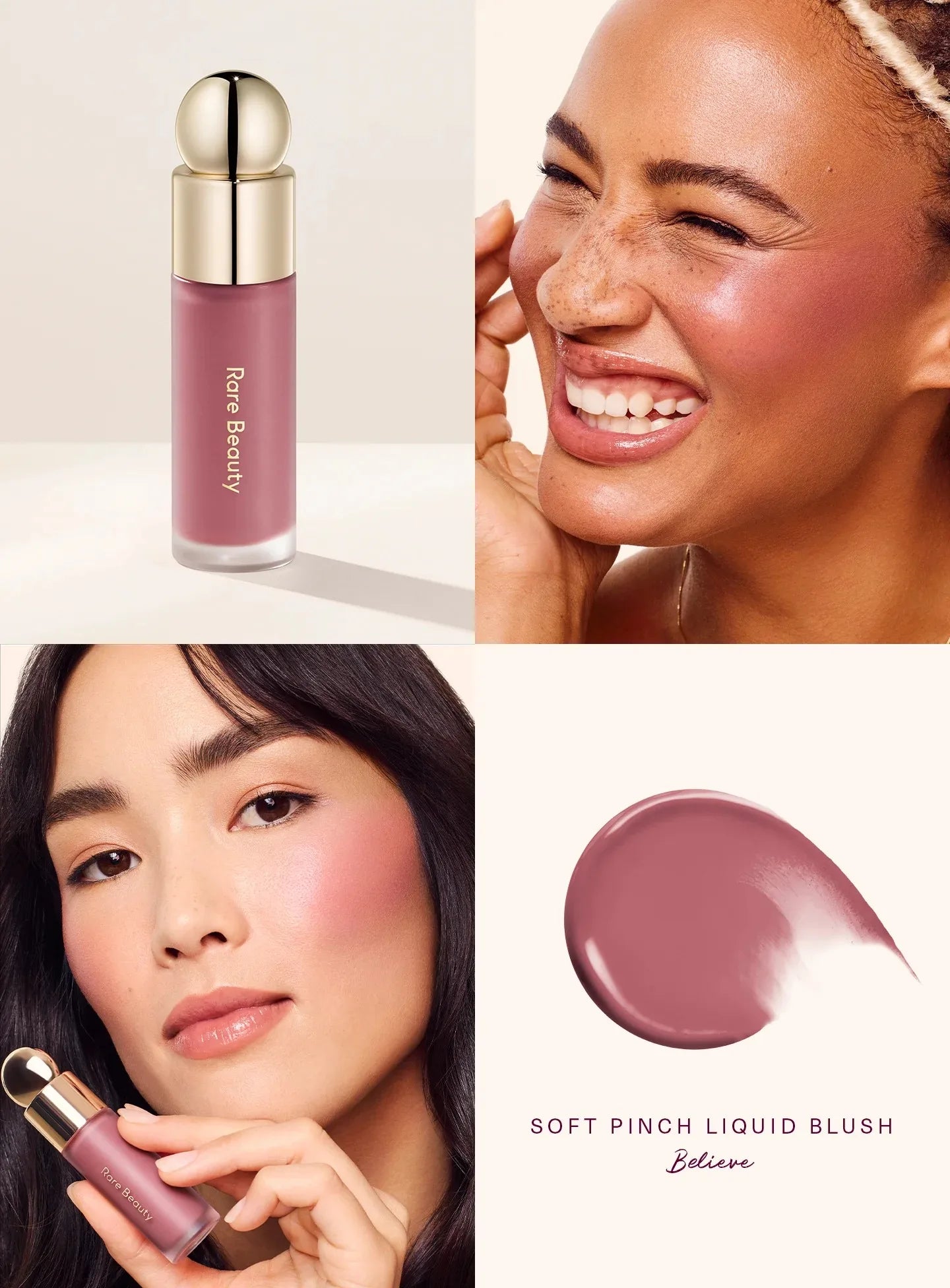 Rare Beauty Soft Pinch Matte Bouncy Cushiony Cream-to-powder Blush Airy and Lightweight Makeup Positive Light Liquid Luminizer