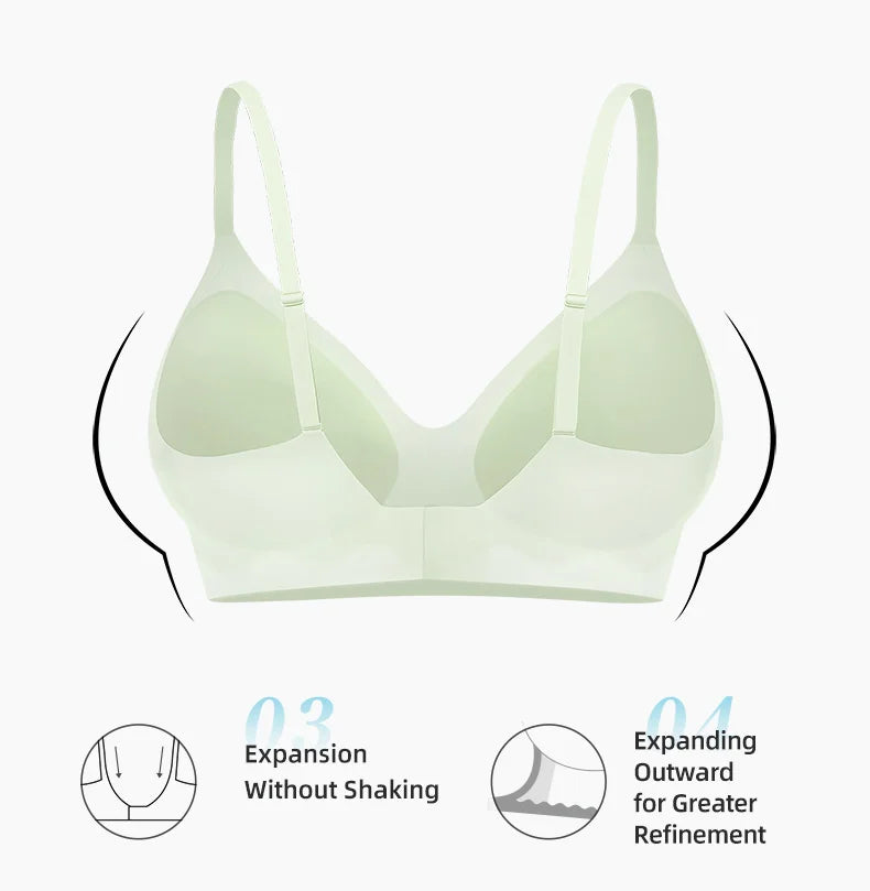 SUJIIN Push Up Bras for Women Summer Wireless Bralette Female Seamless Padded Small Chest Smoothing Mint Cooling Sexy Bra MX211