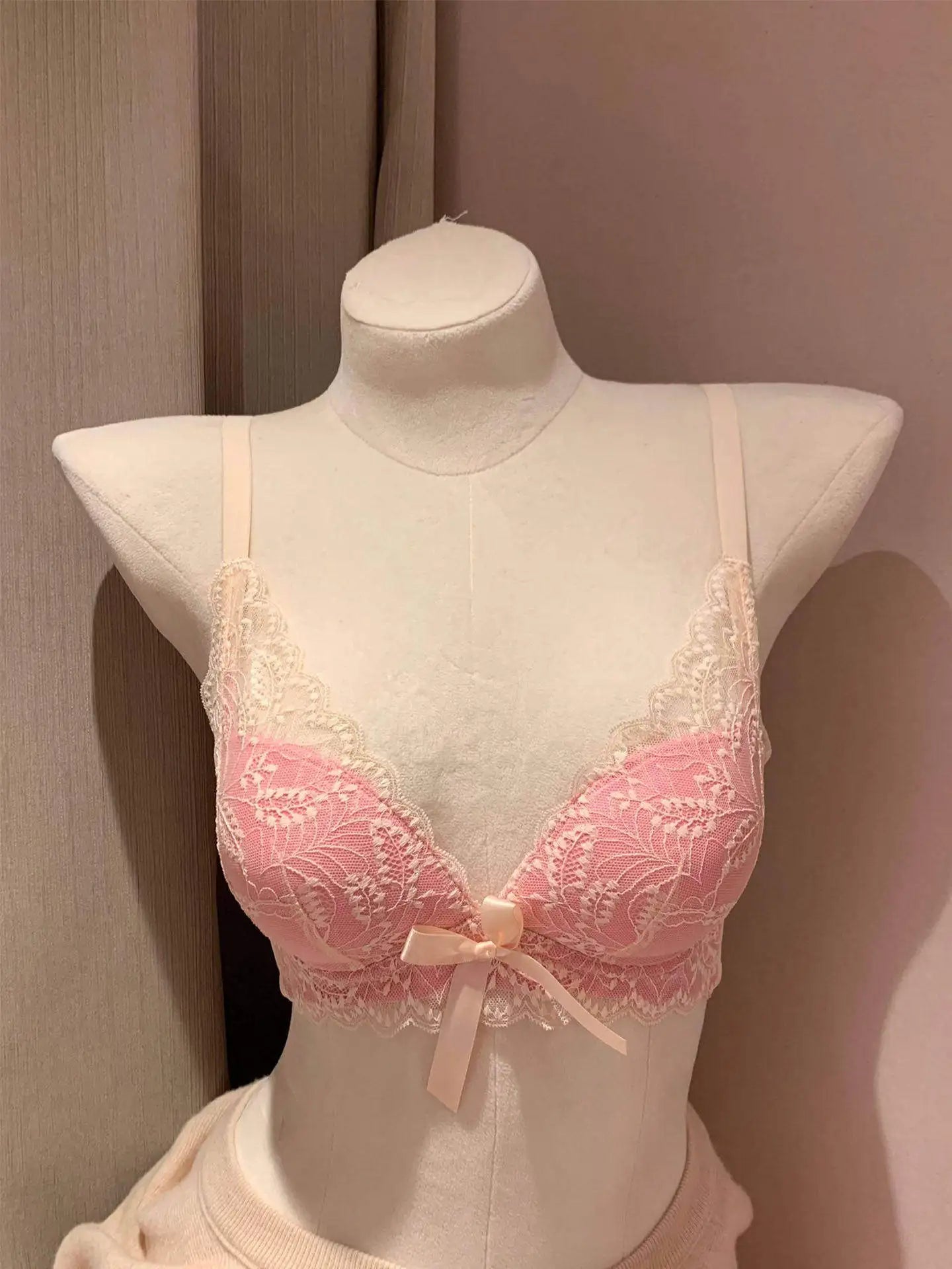 Sexy Lace Push Up Bra for Women Wireless Demi Padded Unlined Underwire Free Anti Gravity Lift Gather Small Chest Bras 32-38