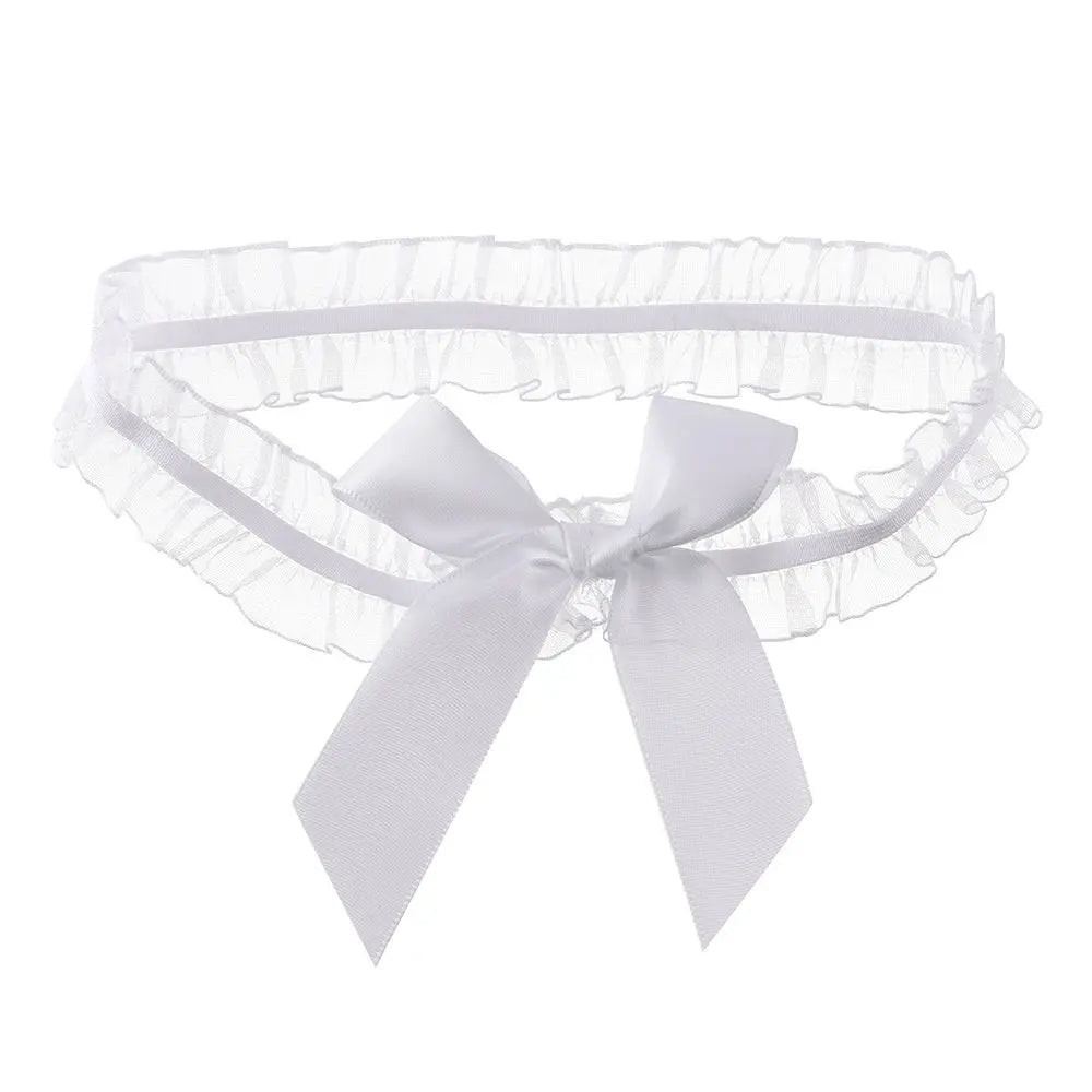 Sexy Fashion Lingerie Garter Belt Wedding Bride Leg Garter Cosplay Party Accessories Bowknot Lace Elastic Leg Ring