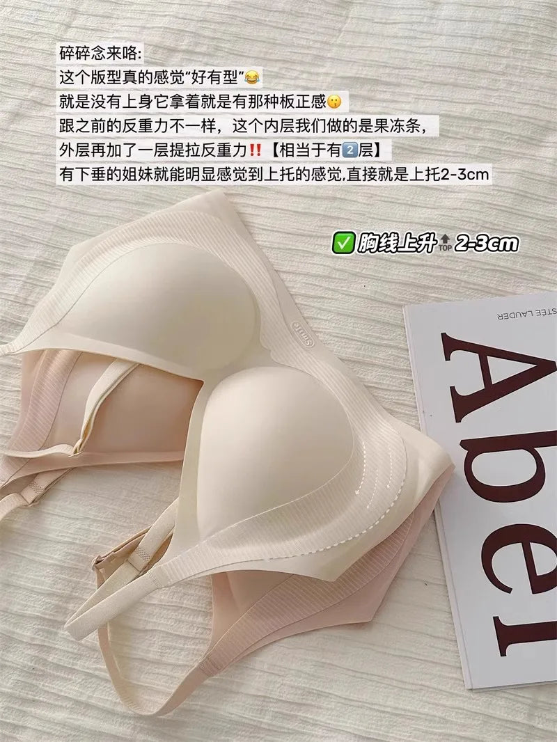 Seamless Wireless Bra Women Push-Up Gel Support Anti-Sagging Bralette Side Coverage Lift Comfort Bras Small Chest No Underwire