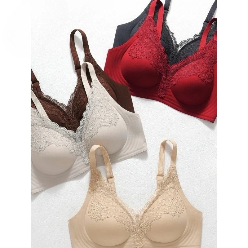 Women Deep V Lace Invisible Bra Skin Coverage Small Bust Shaping Non Empty Cup Adjustable Double Breasted  YEMOMO S-XL Hot Trend