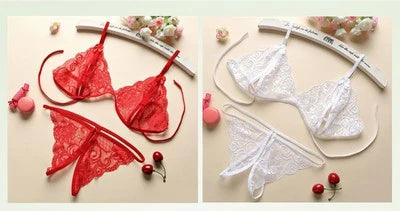Sexy  Women's Lace  Transparent Thin Large Size  Loose Ice Silk Small Chest Gathering Underwear