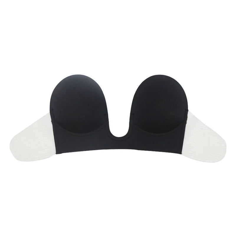 Strapless Push Up Bras Deep Plunge U Shape Non Slip Seamless Bra Backless Adhesive Invisible Lift Underwear