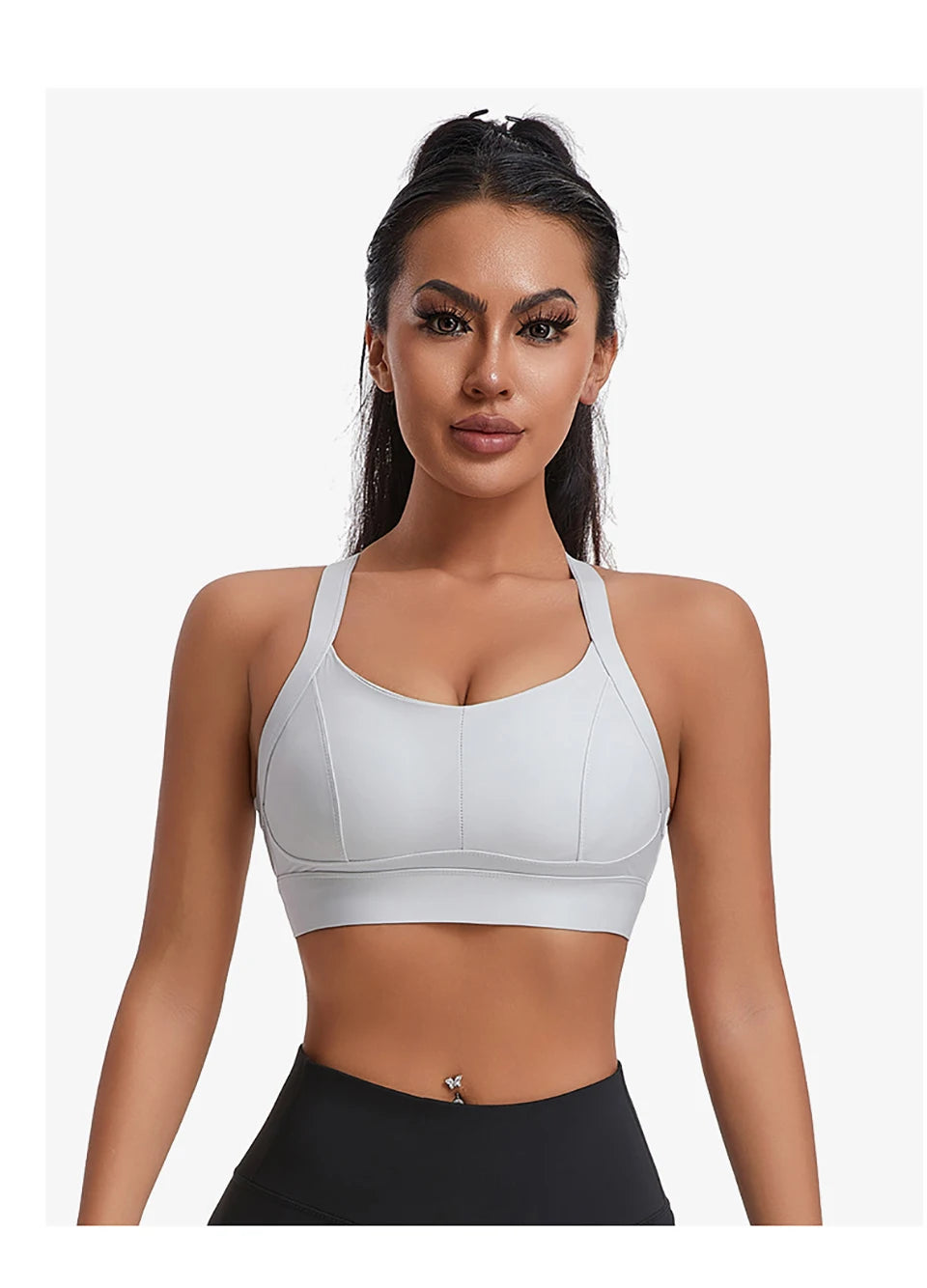 Women High Impact Sports Bra Criss Cross Back Padded Bra Workout Fitness Sports Yoga Bras Shockproof Sport Crop Top Vest