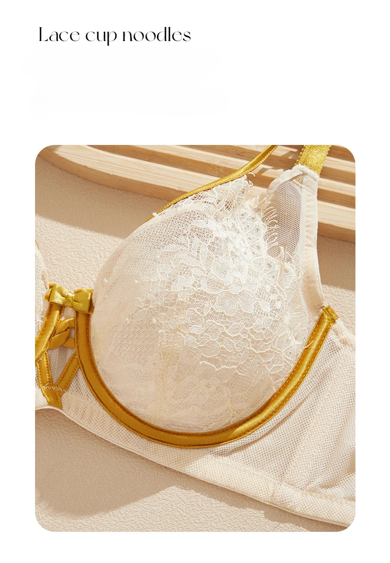 Sexy Unlined Bra for Women Lace Breast Collection Anti Sagging Bras Large Size 70-90 BCD Elegant French Bra