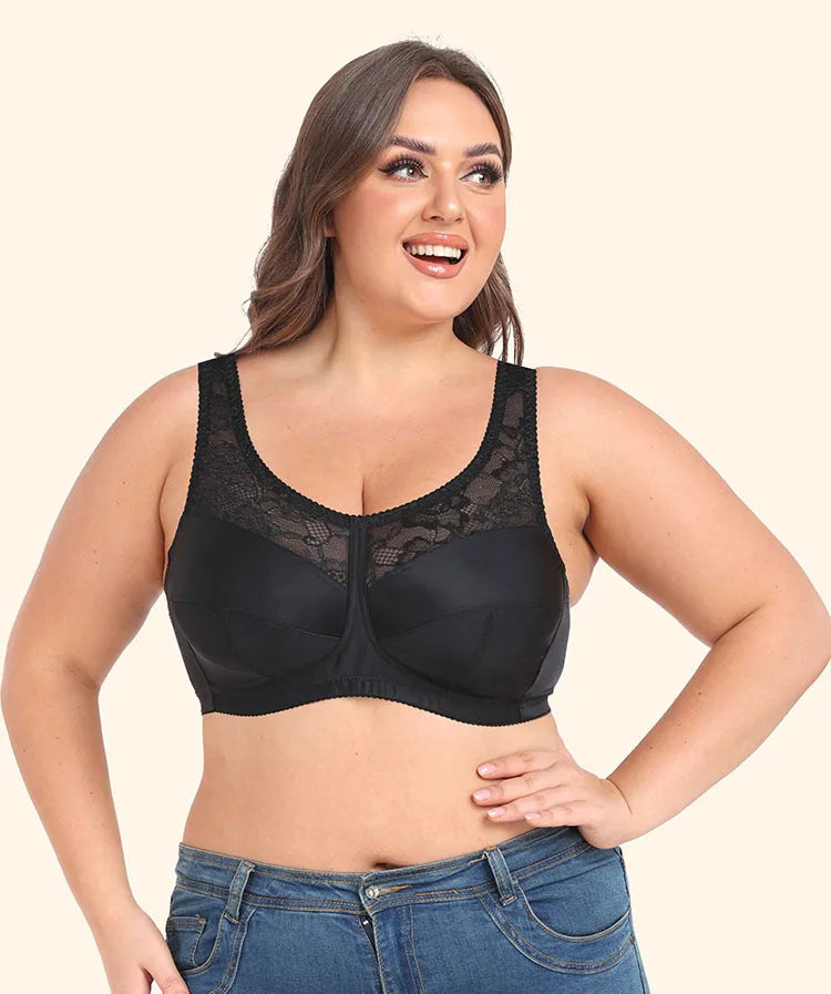 Summer Bra Thin Full Cup Bra for Women Sexy Lace Large Size Non Padding Wirefree Bras Plus Size Breathable Bralette BCDEFG