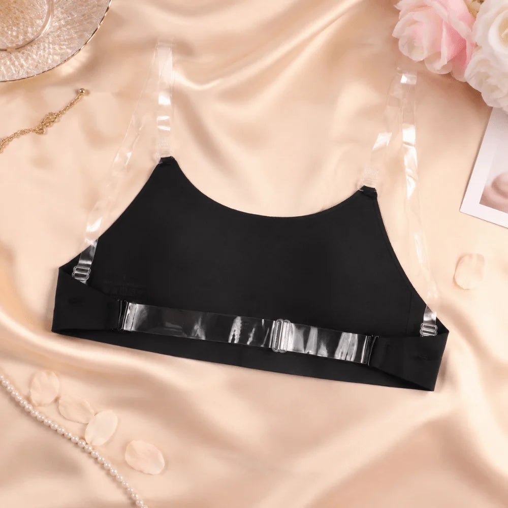 Lingerie Invisible Strap Wireless Bra Backless Seamless Strapless Bra Gathered Thin Cup Push-Up Bra Backless Clothing