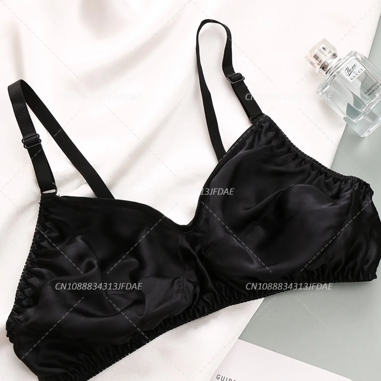 Underwire Bra for Big Breast Female 100% Mulberry Silk Double-sided Silk Without Sponge and Steel Ring Ultra-thin Bra