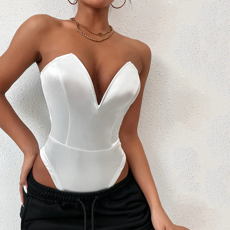 Bodysuit Shapewear Deep V-Neck Body Shaper Thong Shapers Waist Trainer Women Push Up Slimming Corset Top ClubWear For Women