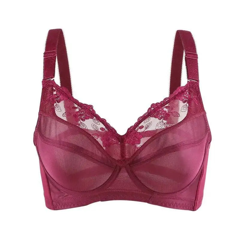 Lace Bra Unlined Bralette Brassiere Sexy Intimate Underwear B C D E F G H Cup 75 80 85 90 95 100 Plus Size Lingerie For Women