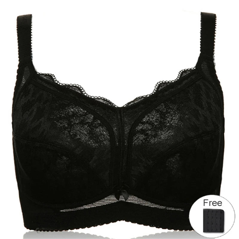 Wireless Minimizer Bras for Women Full Coverage Non Padded Lace Embroidery Underwear Female Lingerie 36 38 40 42 44 46 F G H I J