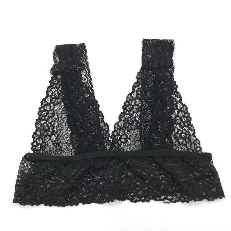 Sheer Lace Bra Tops Women Sexy Lingerie Corset Mesh Lace Bra Ladies Seamless Crop Underwear sexy bras for women  langerie sexy