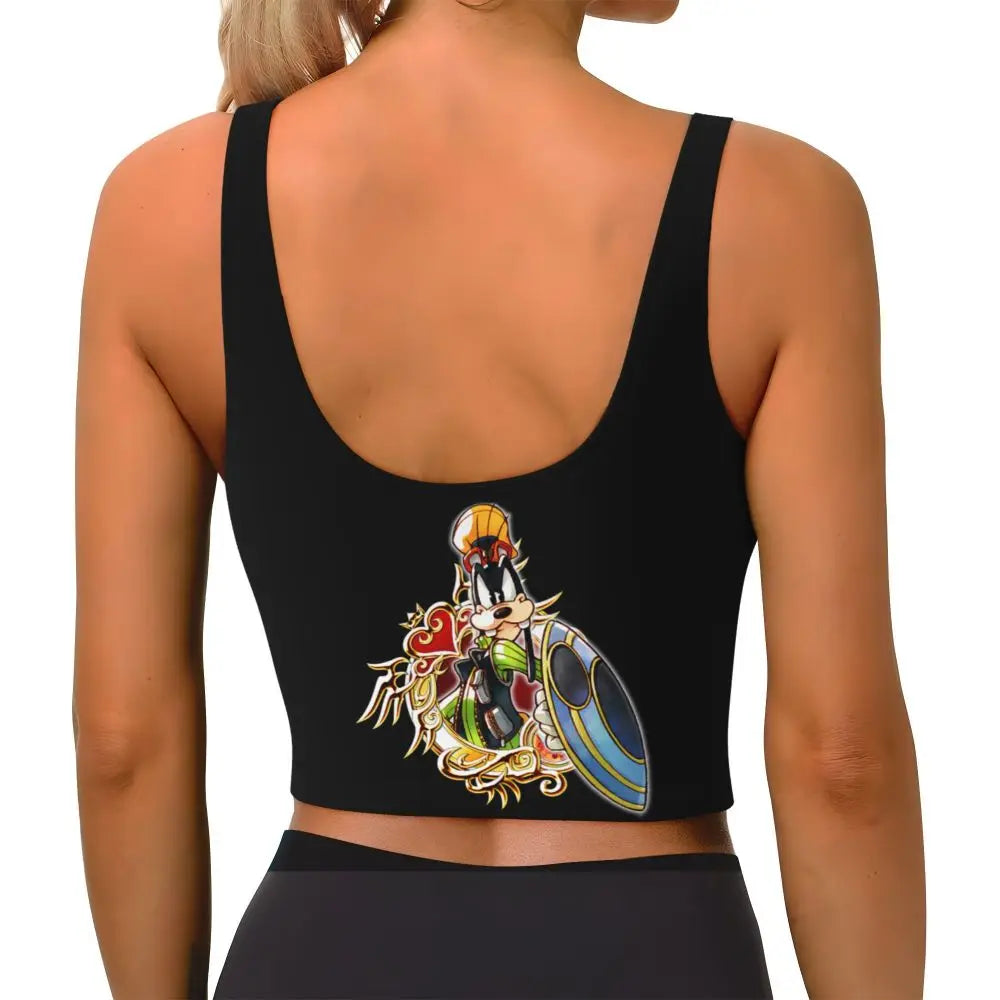 Custom Goofy Cartoons High Impact Sports Bras for Women Mangas Seamless Workout Running Crop Tank Tops