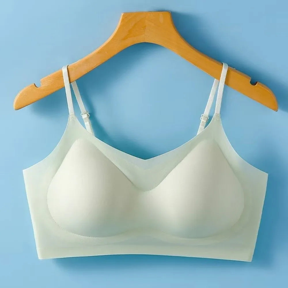 Breathable Close-fitting Seamless Bra Anti-sagging Shockproof Brassiere for Women Beautiful Back Wireless Deep V Bra Lady
