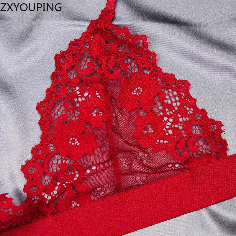 3PCS Women's Seductive Comfort Bralettes Unlined Lace Bra