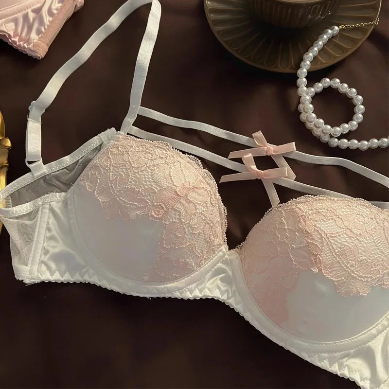 Lace Bras Set for Womens Summer Thin Breathable Bras Sexy Lingerie & Underwear  Adjustable Shoulder Strap Inner Padded Bralette