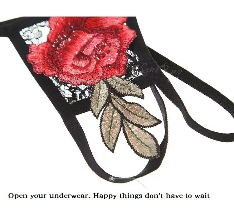 Sexy Lingerie Women Lace Rose Mini Pornographic Lingerie Hot Woman Underwear Embroidery Sleepwear Ladies Sexy Bras Panties Set