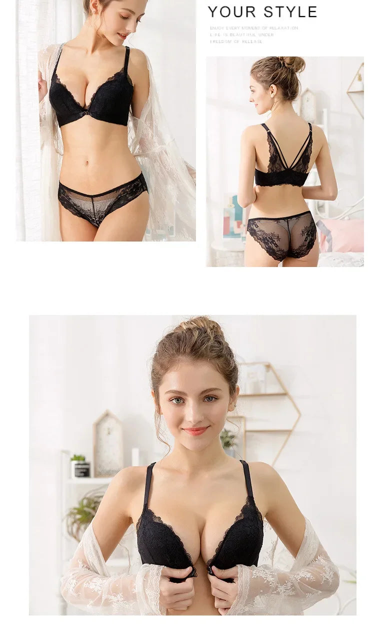 Lace Floral Front Closure Bras Backless Push Up Bra Comfortable Adjustable Soft Wireless Bralette Sexy Lingerie For Women Lady