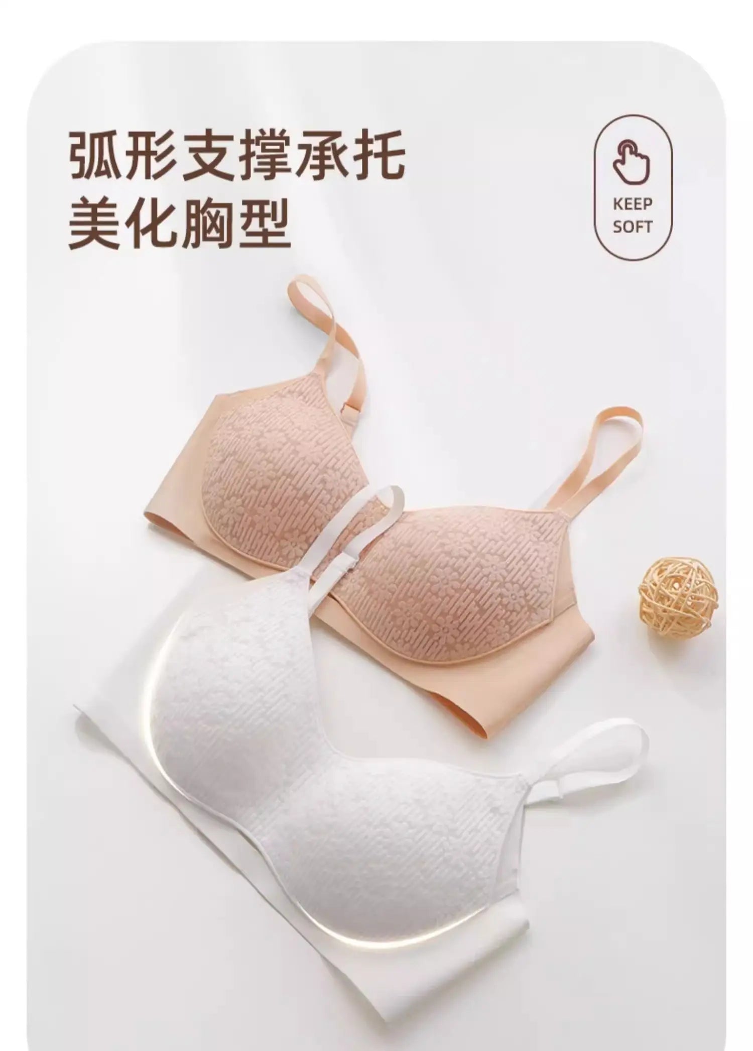 Bra Full Cup Japanese Lace Ultra Thin Wirefree Minimiser Seamless Slimming Large Chest Comfort Lift Nude Skin Tone Everyday S-XL