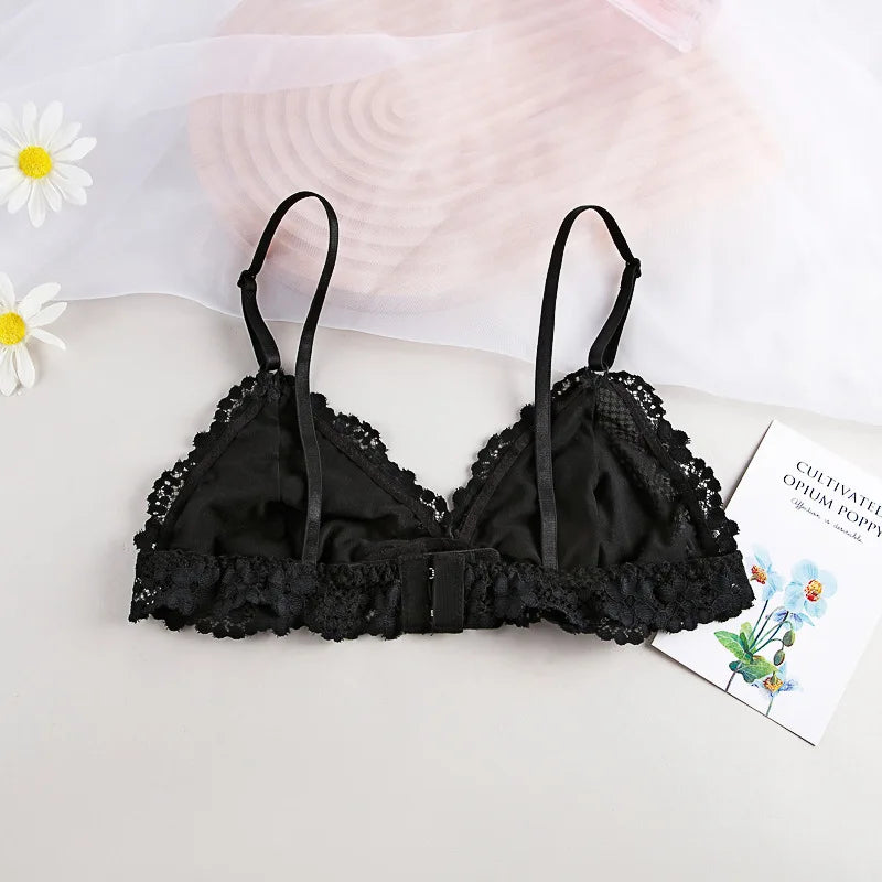 Wireless Bralette for Women Lace Push Up Bra Solid Color Sexy Transparent Lingerie Sexy No Pads Underwear Non-wire Intimates
