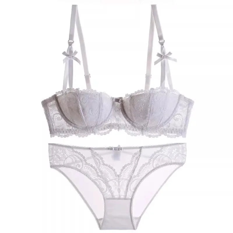 BANERDANNIMAGIC Xmas Red Bra! Slimming Adjustable Demi Cup, Small Bust Gathering Set | Ultra Thin Lingerie 32A-42D 50K+ Sold!