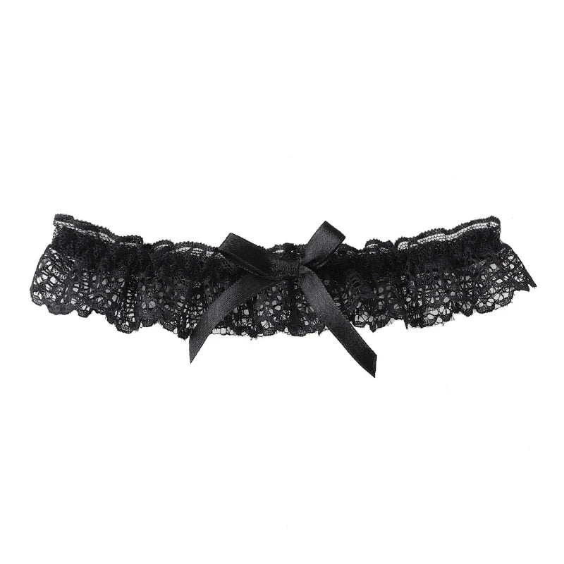 Lingerie Wedding Gift Party Bride Wedding Leg Flower Sexy Lace Elastic Leg Garter Belt With Ribbon Bow Suspender Thigh Harness