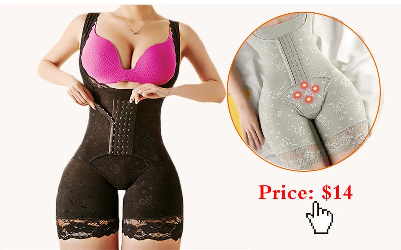 GUUDIA Shapewear Ribbed Body Shaper Suits Tummy Control Open Crotch Spandex Body Shaper Elastic Stretchy Daily Shapers Essencial