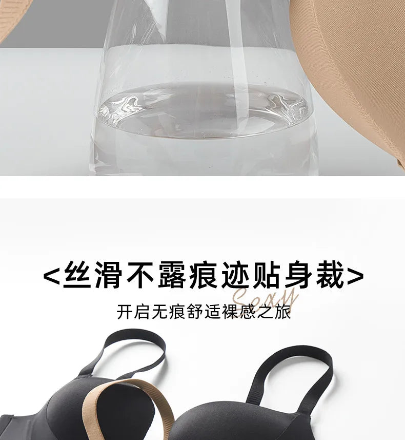 YUQI Push Up Bra Seamless Lingerie for Women Add Two Cups Half Cup Lift Sexy Lingerie Unlined Demi Bra Small Bust Support  Style