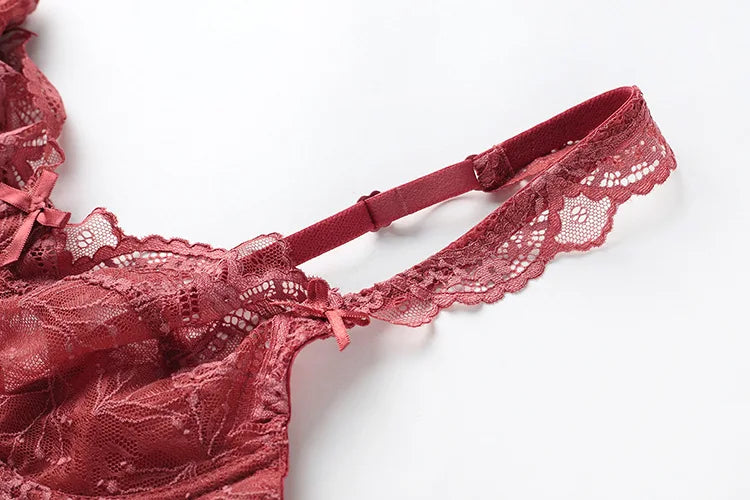 Sexy White Lace Bras Hollow out New Ultrathin Bra Brassiere Sexy Underwear Plus Size B C D E Cup Embroidery Women Lingerie Set