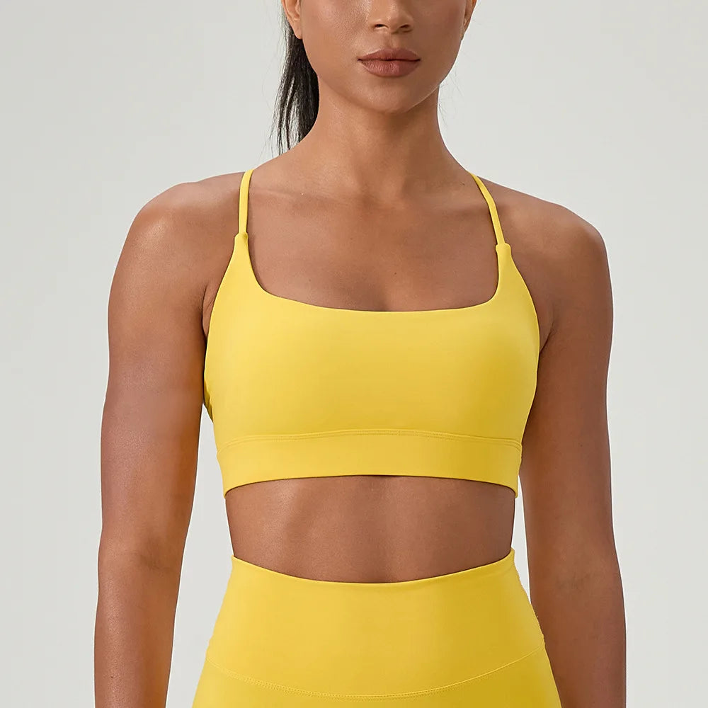 Women Beauty Back Yoga Bra Shock Absorption Sports Underwear High Elastic Fitness Running Vest Breathable Support Sports Bras
