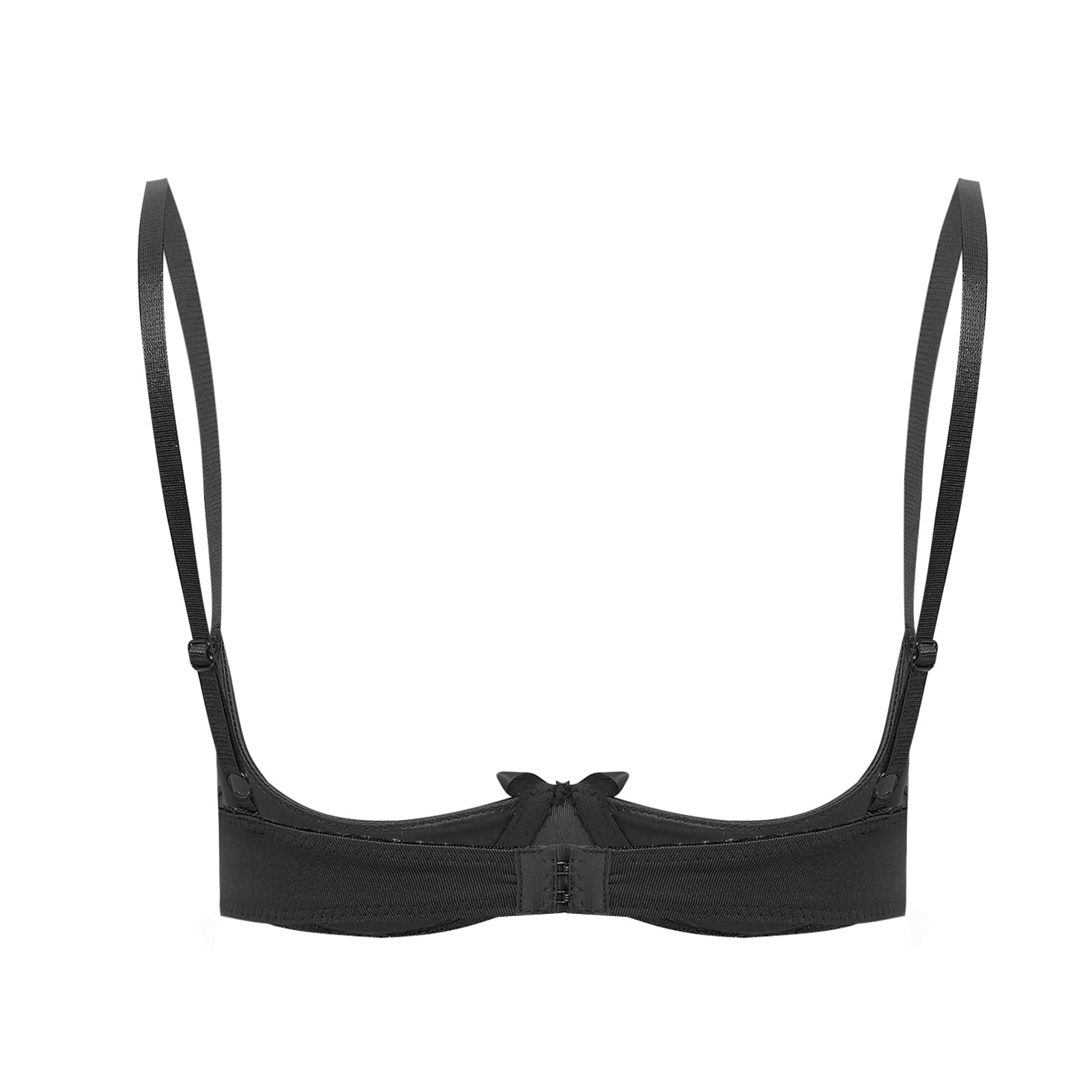 Womens Sexy Satin Intimates Lingerie Bras Female Adjustable Straps Underwire Half Cup Bow Push Up Balconette Brassiere Underwear