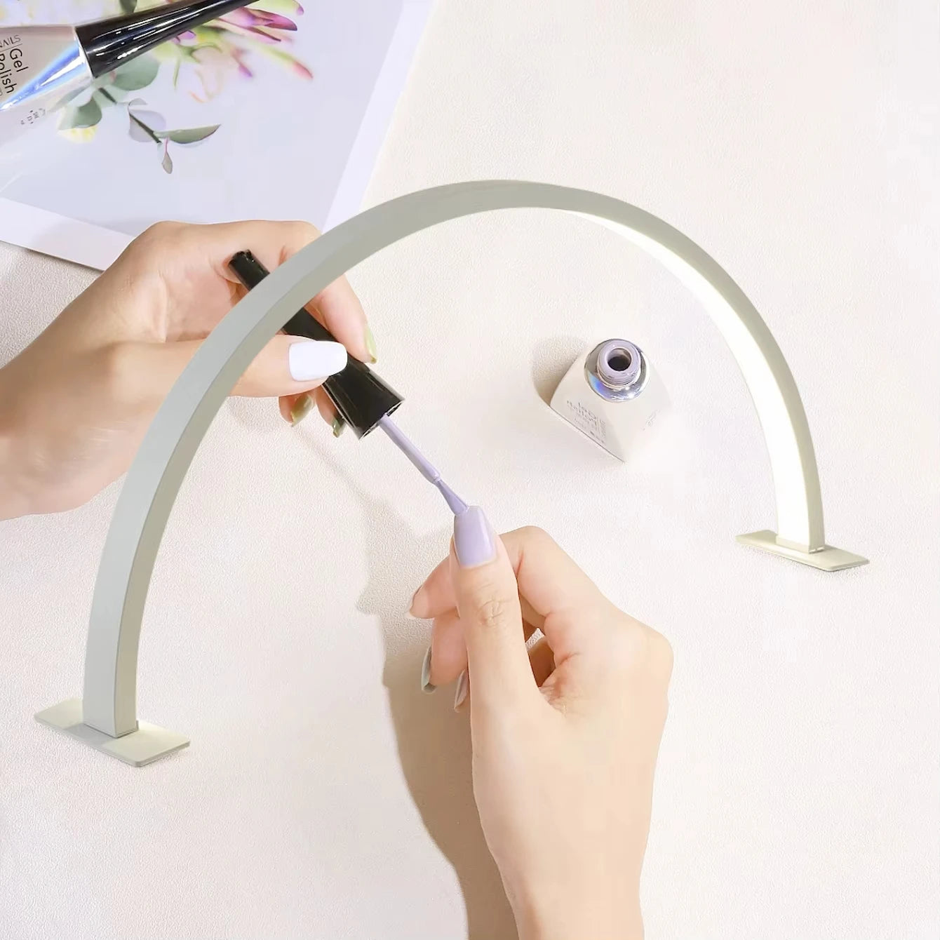 LED Nail Lamp Half Moon Beauty and Brightening Beauty Salon Desktop Lamp Eyelash Beauty Makeup Eye Care Nail Art Special Lights