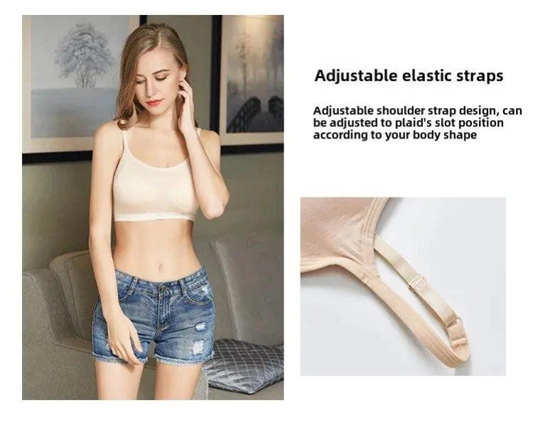 Sports Sexy Bra for Women Girl's Tank Crop Top Seamless Underwear Padded and Non Steel Ring Comfortable Nylon Running Yoga Bra