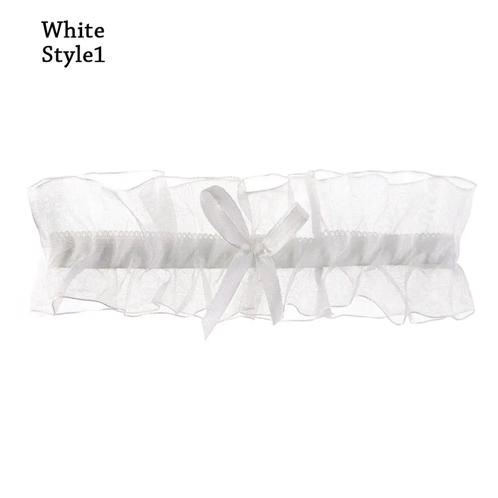 Sexy Fashion Lingerie Garter Belt Wedding Bride Leg Garter Cosplay Party Accessories Bowknot Lace Elastic Leg Ring