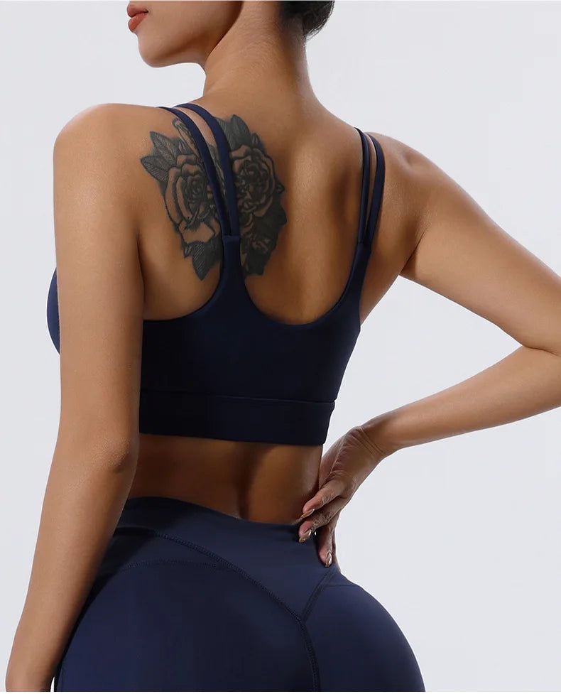 Sports Bra with Side Breasts for Women, Running, Fitness, Shock-absorbing Vest, Beautiful Back Bra