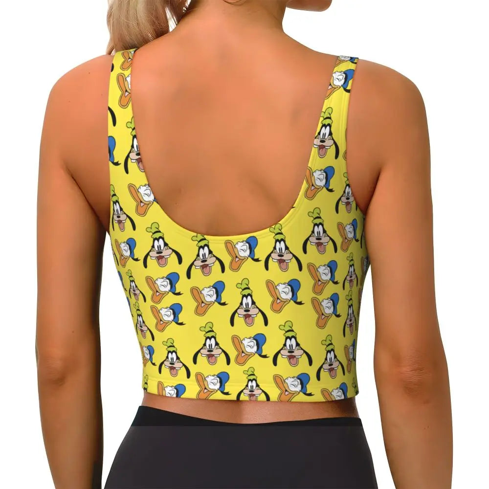 Custom Goofy Cartoons High Impact Sports Bras for Women Mangas Seamless Workout Running Crop Tank Tops