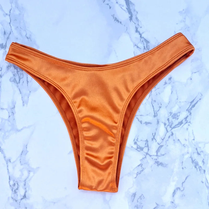 Sexy Women Bikini Brazilian Swimsuit Push-up Bra Bikini Set Two Piece Swim Suit Swimwear High-waisted Beachwear Solid Bathing