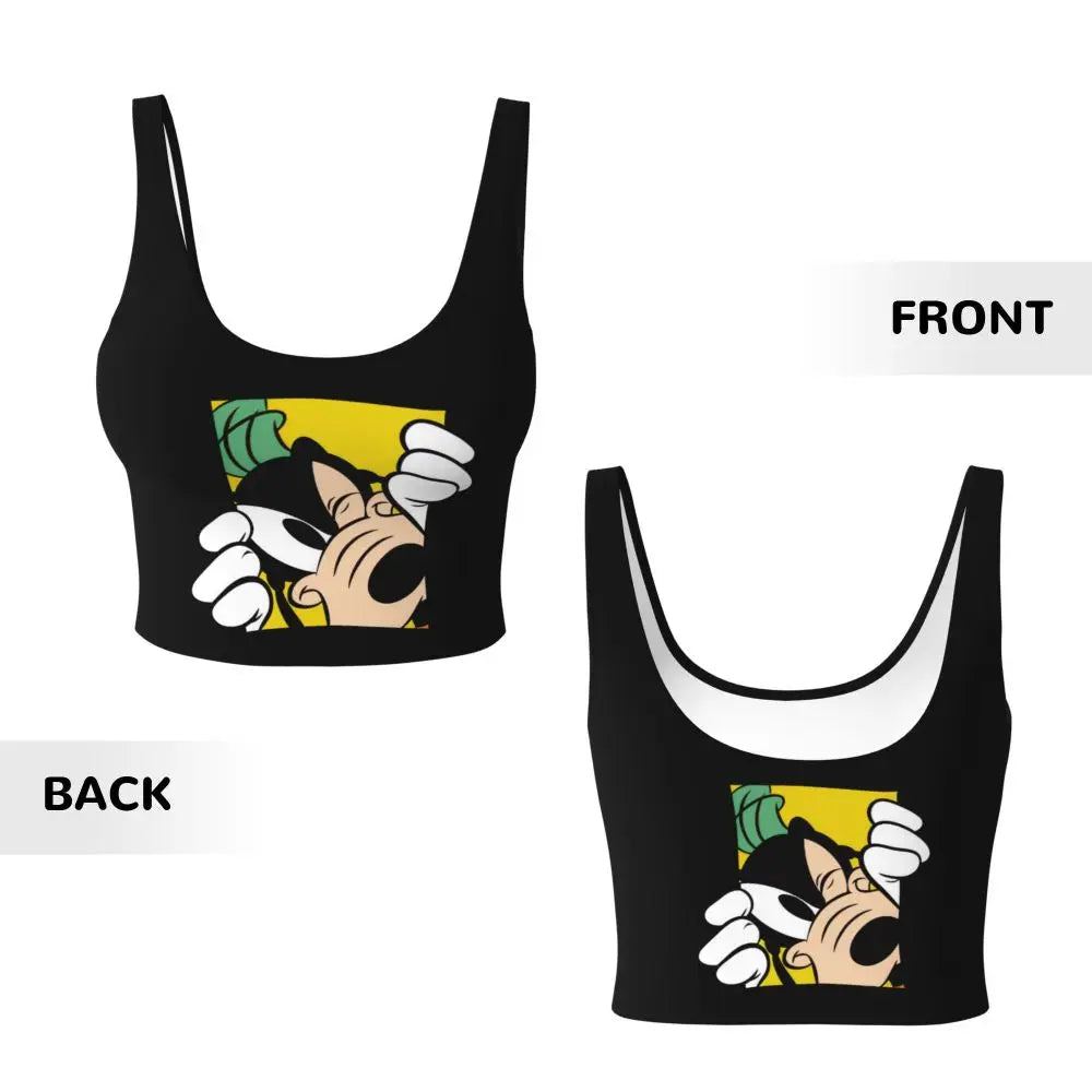 Custom Goofy Cartoons High Impact Sports Bras for Women Mangas Seamless Workout Running Crop Tank Tops