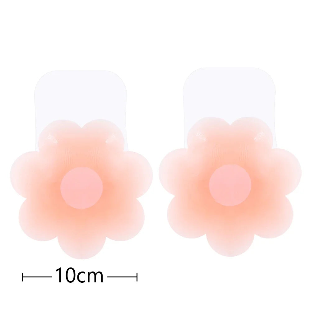 1pair Silicone Nipple Cover Lift Up Bra Sticker Adhesive Invisible Bra Breast Pasty Women Chest Petals Reusable Strapless Bras