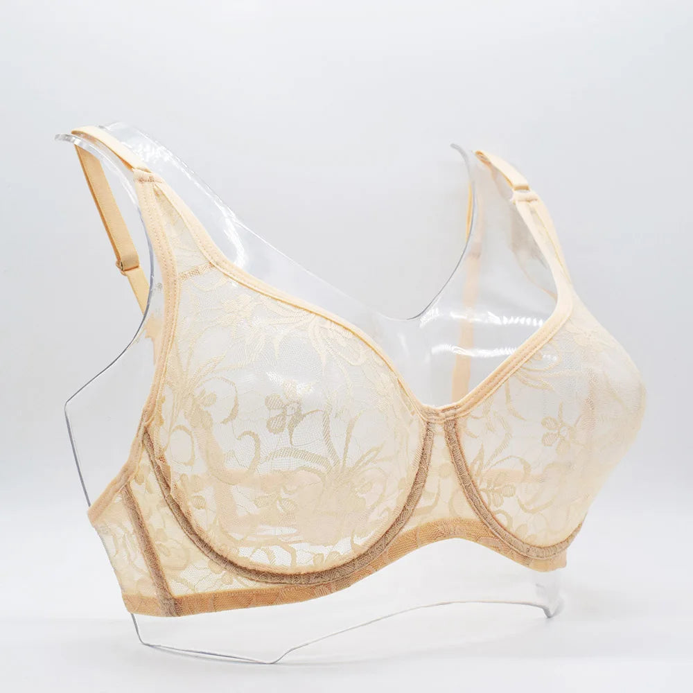 Sexy Womens Bras Unlined Underwire Lace Bra Bralette Unpadded Underwear See Through Lingerie Brassiere BH Top A B C D DD Cup