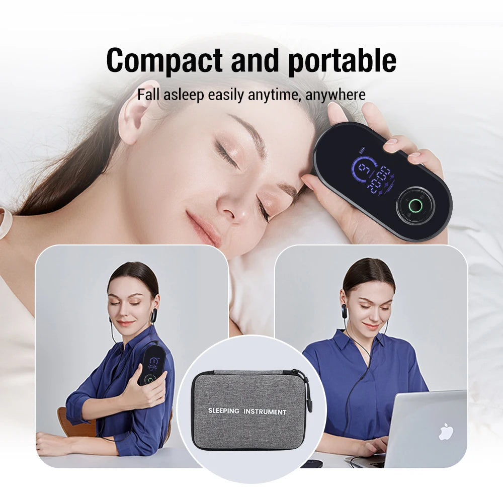 Smart CES Sleep Aid Ear Clip Relaxation Device USB Rechargeable Sleep Helper for Adults Improve Sleep Comfort