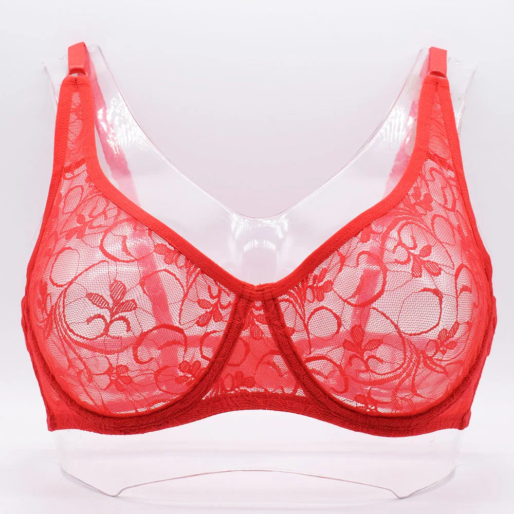 Sexy Womens Bras Unlined Underwire Lace Bra Bralette Unpadded Underwear See Through Lingerie Brassiere BH Top A B C D DD Cup