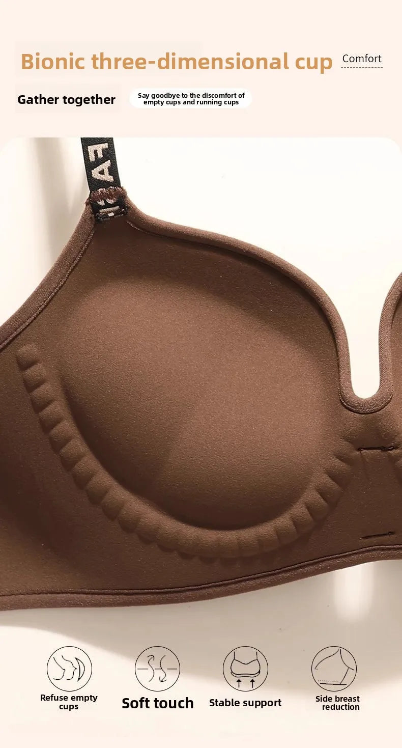 Ultra Push Up Bra 6CM Padding for Women Seamless Wireless Bra Full Coverage Gathers Side Fat Lifts Thermal Fleece Lined Bra