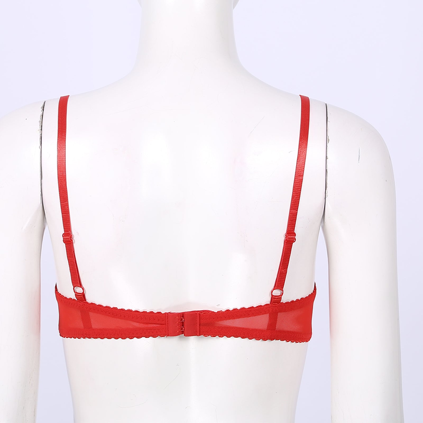 Sexy Womens Sheer Floral Lace Underwired Bra Underwear Unlined Brassiere Lingerie Bare Breast Exposed Open Nipples Bra Tops